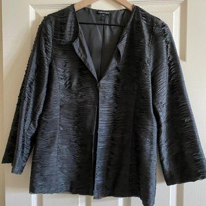 Slate silk evening jacket, Eileen Fisher, medium